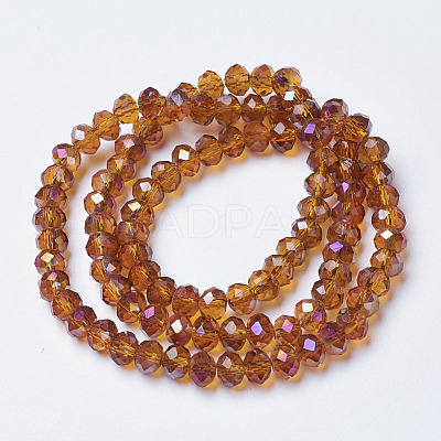 Electroplate Transparent Glass Beads Strands EGLA-A034-T2mm-F08-1