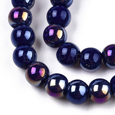 Electroplate Opaque Glass Beads Strands GLAA-T032-P6mm-AB03-1