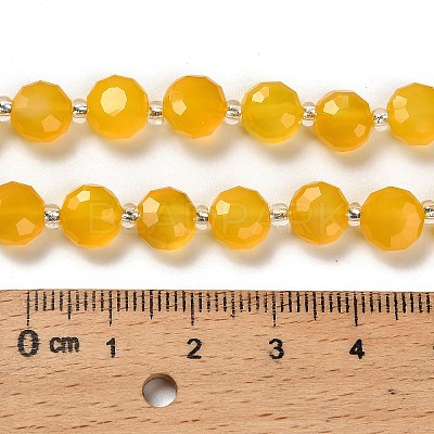 Natural Yellow Agate Beads Strands G-B153-A03-1