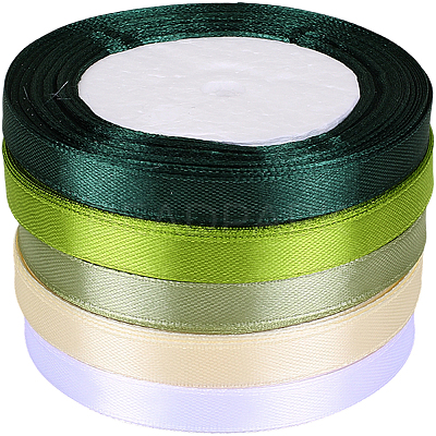 5 Rolls 5 Colors Polyester Ribbon OCOR-CP0001-26B-1
