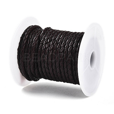 Braided Cowhide Leather Cord NWIR-N005-01B-5mm-1