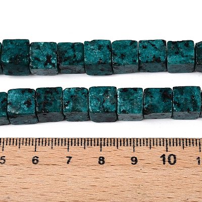 Dyed Natural Sesame Jasper/Kiwi Jasper Beads Strands G-T139-8x8-42C-1