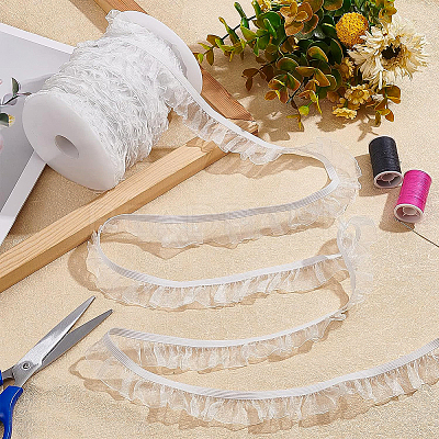 25 Yard Chinlon Organza Elastic Lace Ribbon EC-BC0001-39B-1