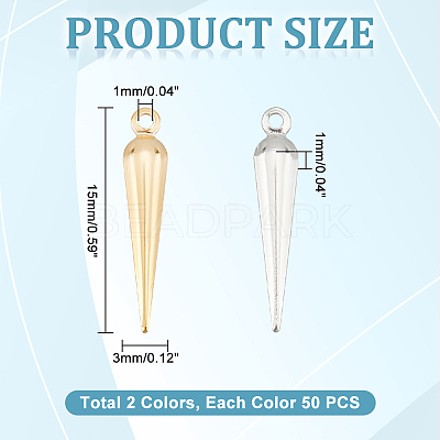 100Pcs 2 Colors Brass Pendant KK-UN0001-35-1
