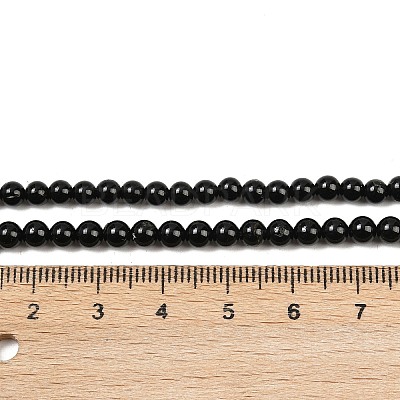 Natural Black Tourmaline Beads Strands G-G763-01-4mm-AB-1