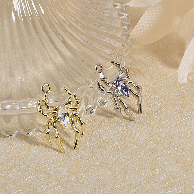 16Pcs 8 Styles Glass Spider Pendant FIND-CA0008-37-1