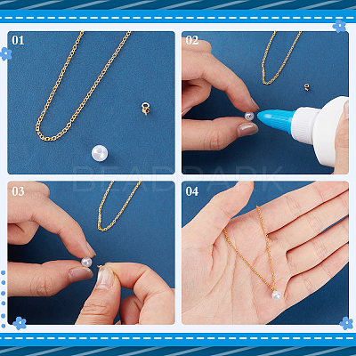 100Pcs 2 Colors PVD Vacuum Plating 304 Stainless Steel Cup Pearl Peg Bails Pin Pendants STAS-ME0002-97-1