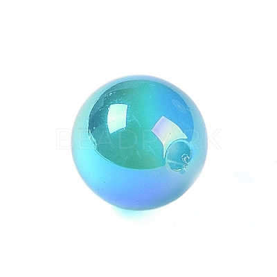 Rainbow Iridescent Plating Acrylic Beads FIND-B077-01D-1