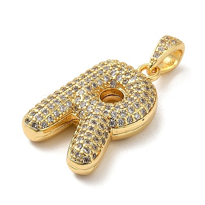 Brass Micro Pave Cubic Zirconia Pendants KK-E061-03G-18-1
