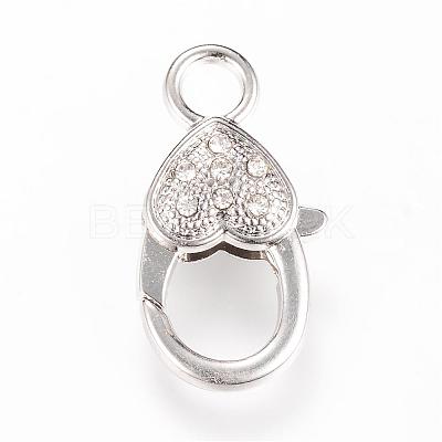 Alloy Rhinestone Lobster Claw Clasps KK-S301-01-1