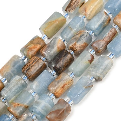 Natural Blue Calcite Beads Strands G-F836-B01-01-1