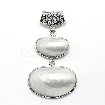 Brass Spiral Shell Oval Big Pendants SSHEL-F0006-07-1
