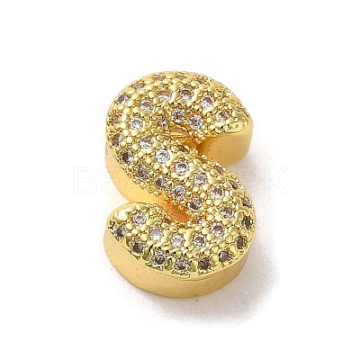 Brass Micro Pave Clear Cubic Zirconia Charms LS-ZIRC-C009-01G-S-1