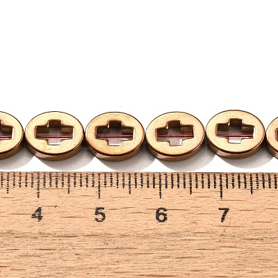 Electroplated Synthetic Non-magnetic Hematite Beads Strands G-L613-Z01-02D-1