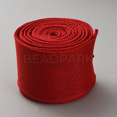 10 Yards Burlap Ribbon OCOR-WH0100-77-1