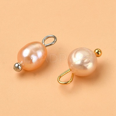 12Pcs 2 Colors Natural Cultured Freshwater Pear Two Sides Polished Charms FIND-YW0004-28-1