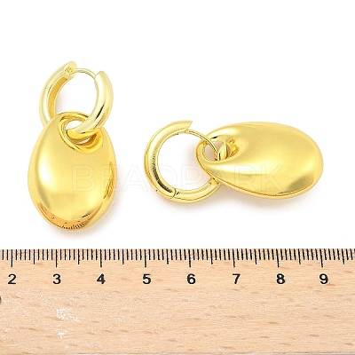 Oval Brass Hoop Earrings for Women EJEW-U057-06A-01G-1