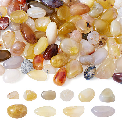 250G Dyed & Heated Natural Agate Beads G-TA0002-73B-1