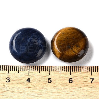 Natural Mixed Gemstone Flat Round Palm Stones G-M416-11-1