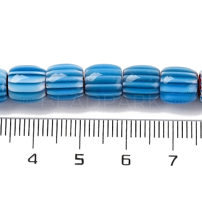 Handmade Lampwork Chevron Beads Strands X-LAMP-K041-01B-07-1