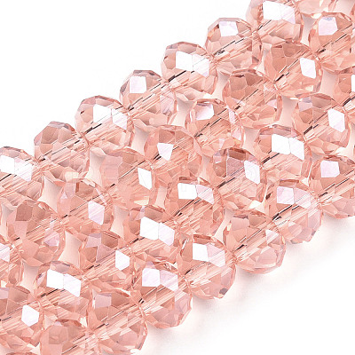 Electroplate Glass Beads Strands X-EGLA-A034-T10mm-A34-1