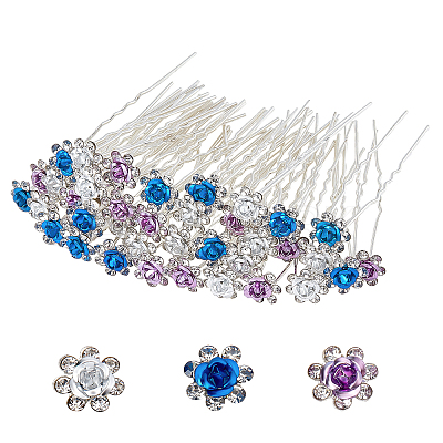 60Pcs 3 Colors Alloy Hair Forks OHAR-PH0001-21-1