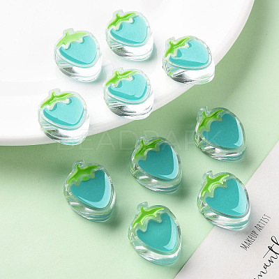 Transparent Enamel Acrylic Beads TACR-S155-003G-1