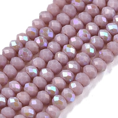 Electroplate Opaque Solid Color Glass Beads Strands LS-EGLA-A044-P1mm-L13-1
