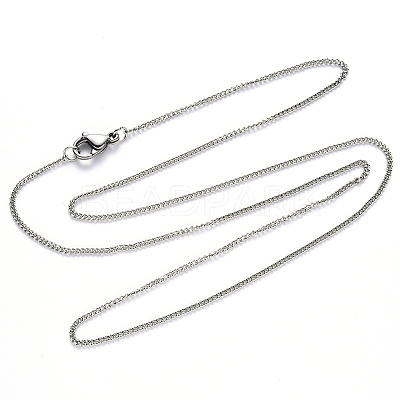 Non-Tarnish 304 Stainless Steel Curb Chain Necklace NJEW-S420-001C-P-1