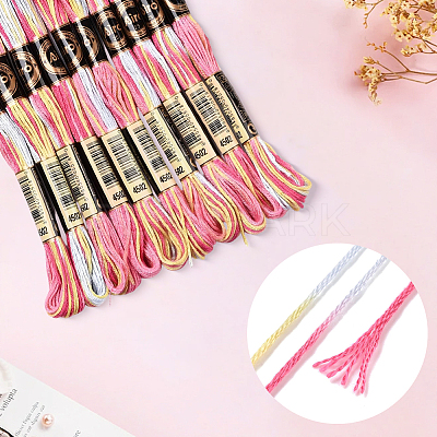 10 Skeins 6-Ply Polyester Embroidery Floss OCOR-CY0002-99H-1