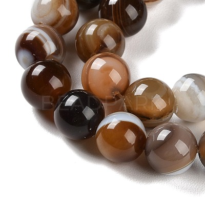 Natural Striped Agate/Banded Agate Beads Strands G-Z060-A01-C10-1
