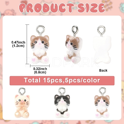 15Pcs 3 Colors Resin Charm RESI-YW0005-70-1