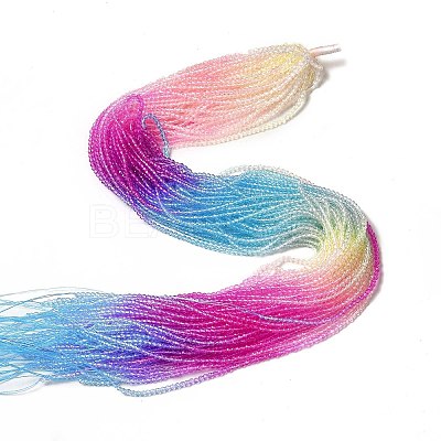 Transparent Gradient Color Glass Beads Strands LS-GLAA-H021-01A-19-1