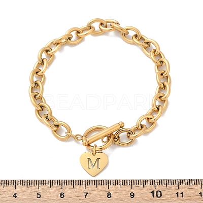 Golden 304 Stainless Steel Charm Bracelets NJEW-K284-01G-M-1