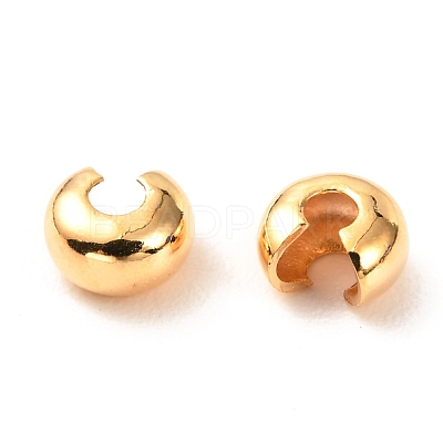 Brass Crimp Beads Covers KK-F824-036C-G-1