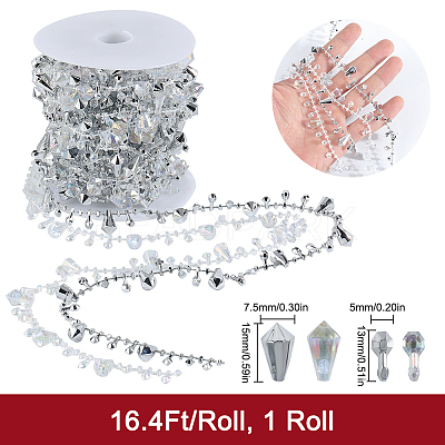 1 Roll Plastic Diamond Beaded Trim OCOR-SP0001-12A-1