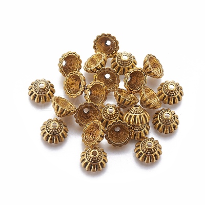 Tibetan Style Alloy Bead Caps X-GLF9305Y-1