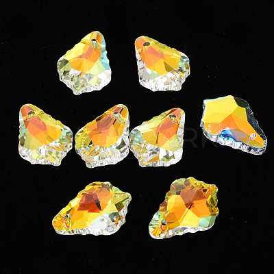 Electroplated Glass Pendants EGLA-N006-019D-1