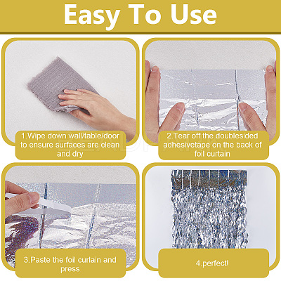 Plastic Foil Fringe Curtains DIY-WH20011-33C-1
