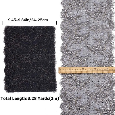 3M Polyester Eyelash Shaped Wide Lace Trim OCOR-WH0020-19A-1