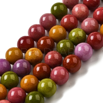 Dyed Natural Malaysia Jade Beads Strands G-G021-02B-18-1