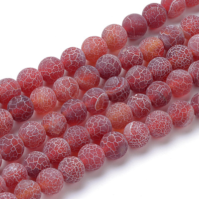 Natural & Dyed Crackle Agate Bead Strands X-G-T056-6mm-05-1
