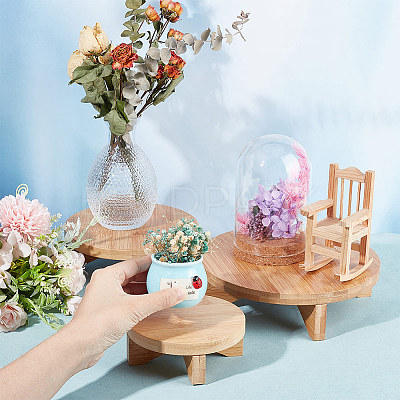 3 Sets 3 Style Wood Holder for Planter Pots AJEW-BC0006-54-1