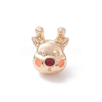 Christmas Theme Alloy Enamel European Beads MPDL-Q213-08G-1