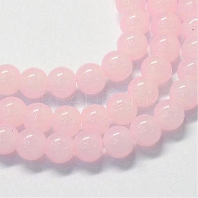 Baking Paint Imitation Jade Glass Round Bead Strands DGLA-Q021-12mm-02-1