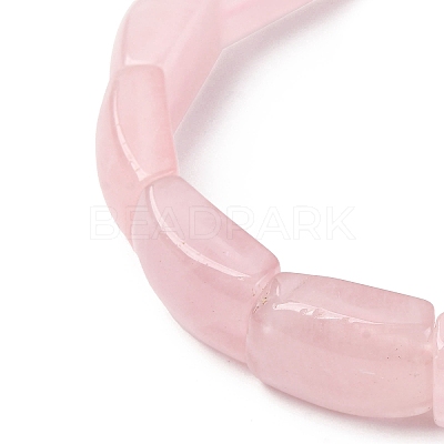 Natural Rose Quartz Bead Stretch Bracelets for Women Men BJEW-C097-02A-13-1