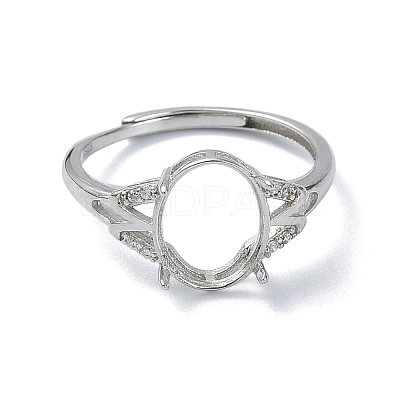 Adjustable 925 Sterling Silver 4 Prongs Ring Settings STER-K179-31P-1