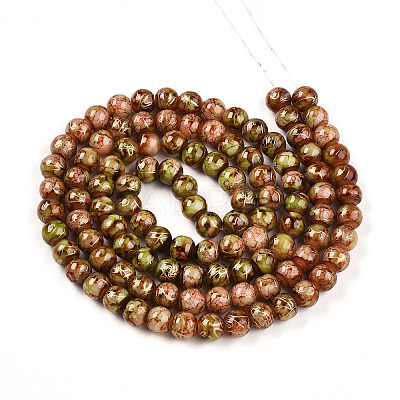 Baking Paint Glass Beads Strands DGLA-N003-6mm-BM-1