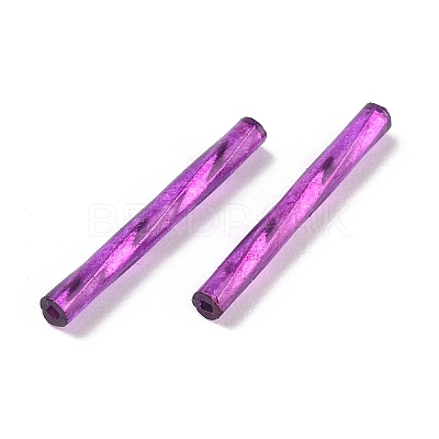 Opaque Glass Twisted Bugle Beads SEED-T005-15-B05-1-1