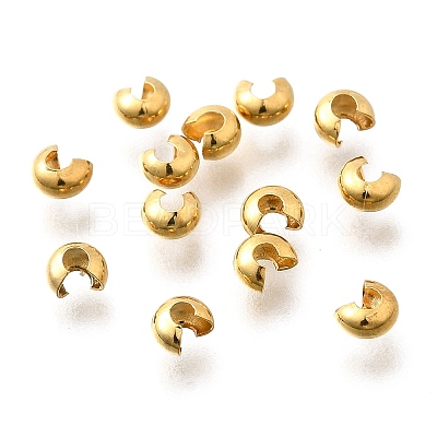 304 Stainless Steel Crimp Beads Covers STAS-P239-34G-03-1